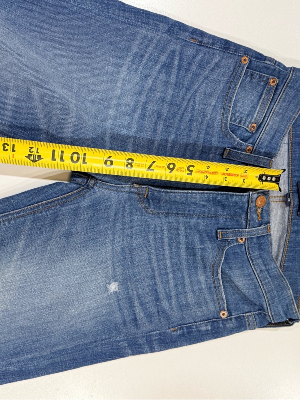 J.Crew Billie Demi Boot Crop Jeans Size 26 Medium Wash Raw Hem Stretch - Picture 8 of 9